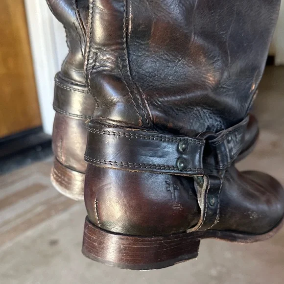 Frye Dark Brown Leather Riding Boots - Picture 9 of 12